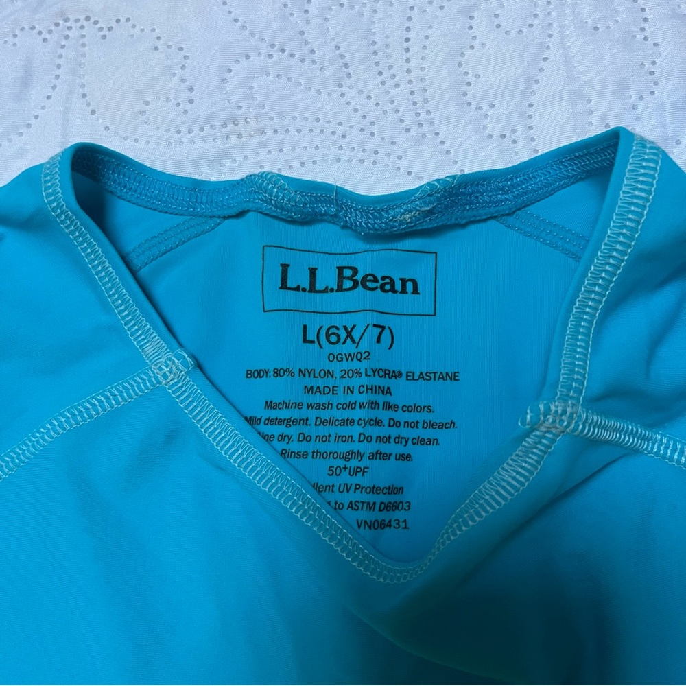 LL Bean Rash Guard Swim Top Size 6/7 - Picture 3 of 4